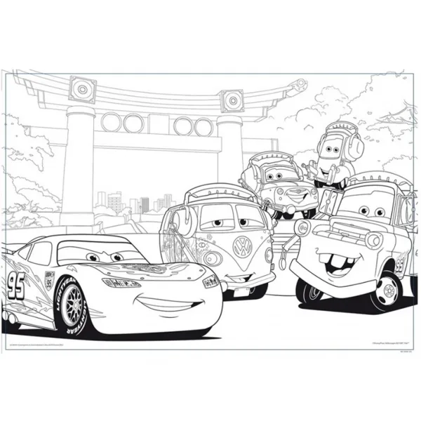 Cars 2 in 1 puzzle da 108 pezzi e album da colorare 50x35cm - Lisciani immagine 3