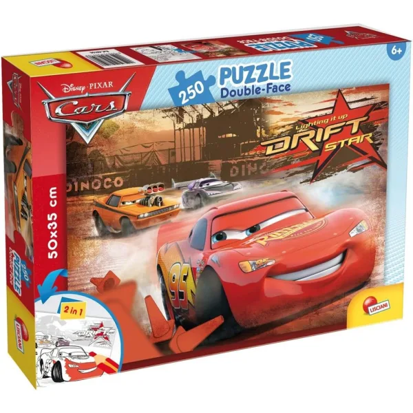 Cars 2 in 1 puzzle da 250 pezzi e album da colorare 50x35cm - Lisciani immagine 1