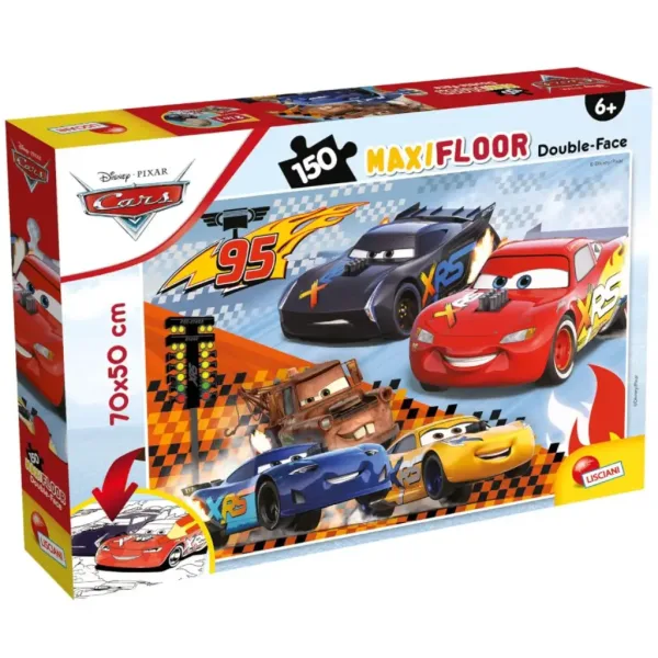 Cars 3 2 in 1 puzzle da 150 pezzi e album da colorare 70x50 cm - Lisciani immagine 1