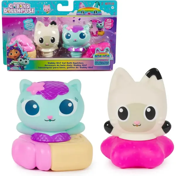 Casa delle bambole di Gabby: Giocattolo da bagno spruzzatore Mercat e Pandy Paws - Spin Master immagine 2