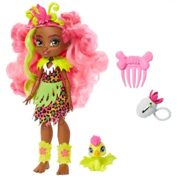 Cave Club: Set di gioco Fernessa con dinosauro Ptilly - Mattel immagine 2