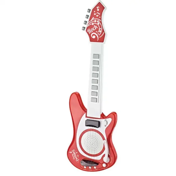 Chitarra elettrica giocattolo di colore rosso da 66 cm immagine 2