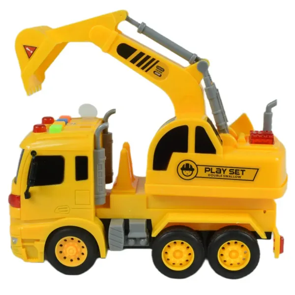 City Truck: Camion con escavatore con luci e suoni 20cm immagine 5