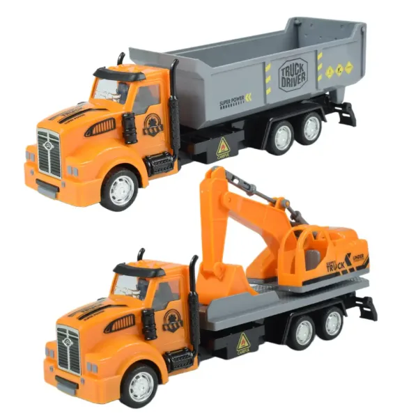 City Truck: Camion da costruzione trasformabile a volano con segnali stradali 19cm immagine 7
