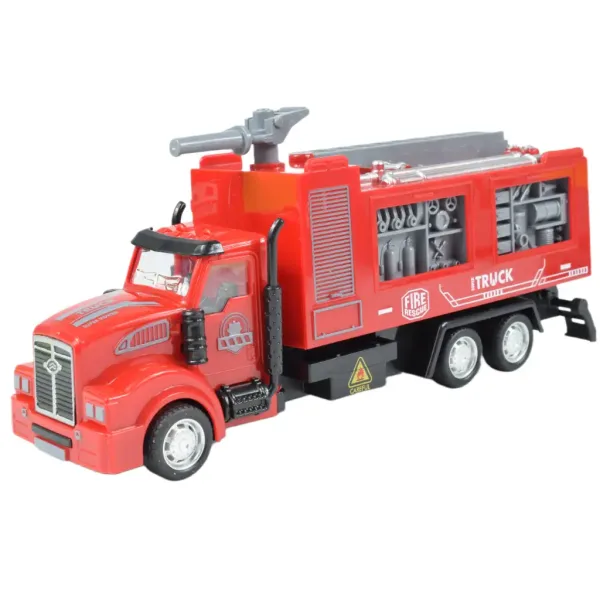 City Truck: Camion dei pompieri a volano trasformabile con segnali stradali 19cm immagine 7