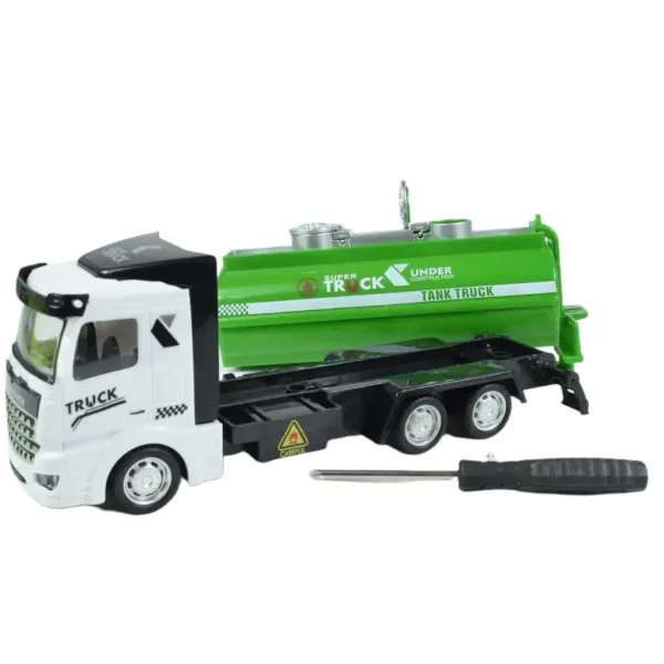 City Truck: Camion della spazzatura a volano trasformabile con segnali stradali 19cm immagine 6