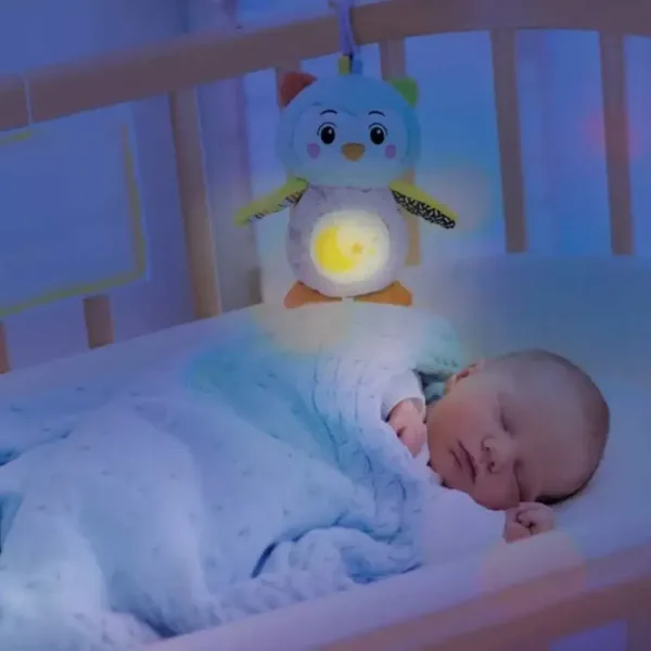 Clementoni Baby: Gufo di peluche musicale con luce notturna immagine 3