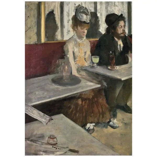 Collezione del Museo: Edgar Degas - In un caffè puzzle da 1000 pezzi con poster - Clementoni immagine 2