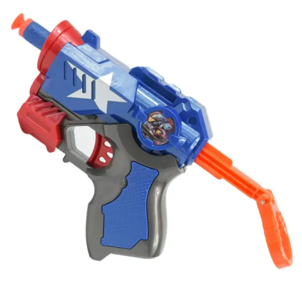 Cool Soft Bullet Gun: Piccola pistola spara proiettili in schiuma con munizioni di colore blu, 14 cm immagine 2