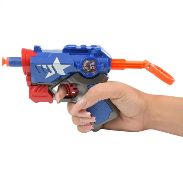 Cool Soft Bullet Gun: Piccola pistola spara proiettili in schiuma con munizioni di colore blu, 14 cm immagine 6