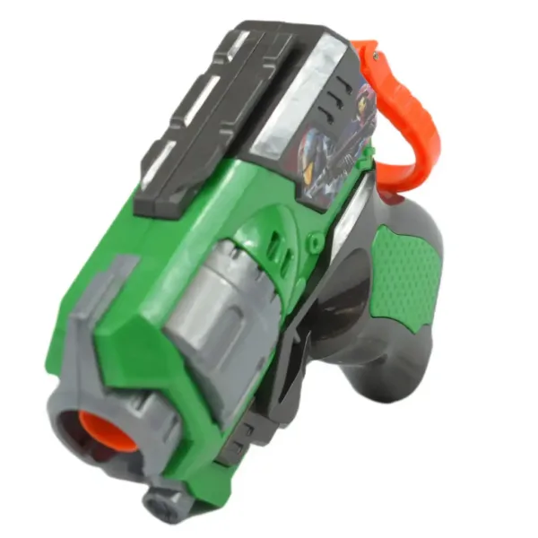 Cool Soft Bullet Gun: Piccola pistola spara proiettili in schiuma con munizioni di colore verde, 14 cm immagine 2