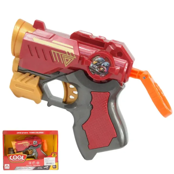 Cool Soft Bullet Gun: Piccola pistola spara proiettili in spugna con munizioni di colore rosso, 14 cm immagine 1