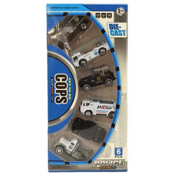 Cops Die-Cast: Set di 6 macchinine della polizia immagine 2