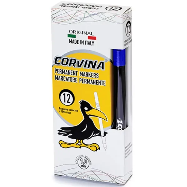 Corvina Permanent blu alcolico penna a punta fine 1mm 1 pezzo - Carioca immagine 1