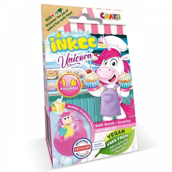 Craze Inkee: Bomba da bagno vegana con figura di unicorno da collezione immagine 1