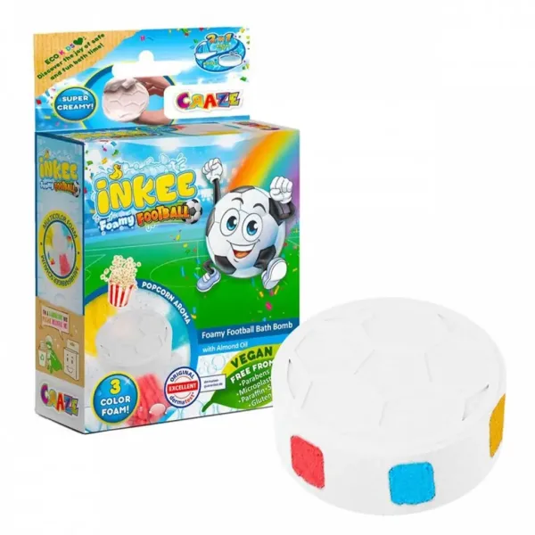 Craze Inkee: Schiuma da bagno vegana a forma di pallone da calcio in 3 colori immagine 1