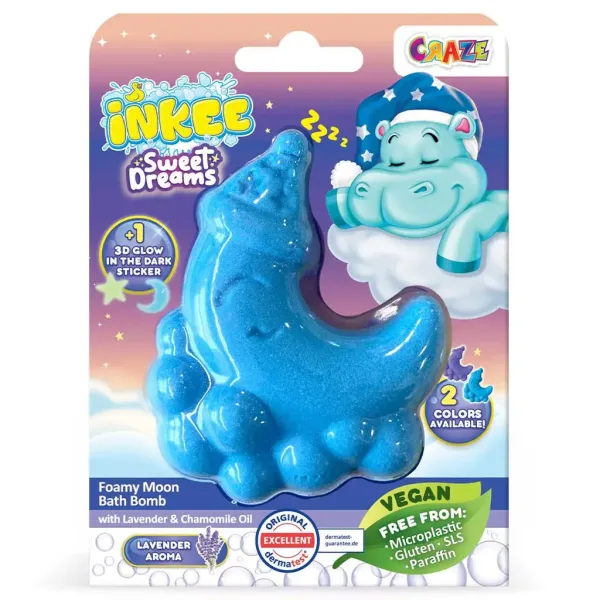 Craze Inkee: Sogno dolce vegano bomba da bagno a forma di luna schiumosa immagine 2