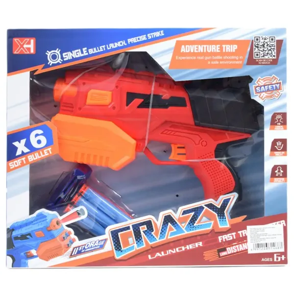 Crazy Launcher: Set di lanciatore manuale con bersaglio e proiettili 24cm immagine 9