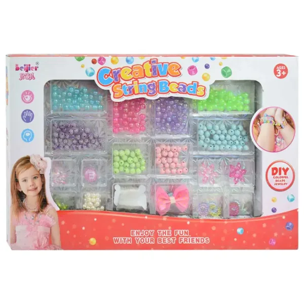Creative StringBeads: Set di perline per creare gioielli con oltre 200 perline colorate immagine 1