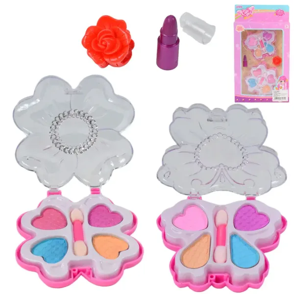 Cute Girl: Set di trucco con palette a forma di fiore e farfalla e accessori immagine 1