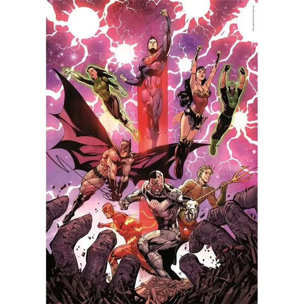 DC Comics: La Lega della Giustizia fumetto puzzle 1000 pezzi Compact 50x70cm - Clementoni immagine 2