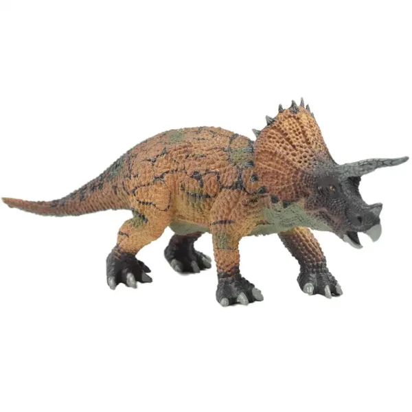 Dino World: Figura di dinosauro Triceratops da 16 cm dettagliatamente lavorata in confezione regalo immagine 2