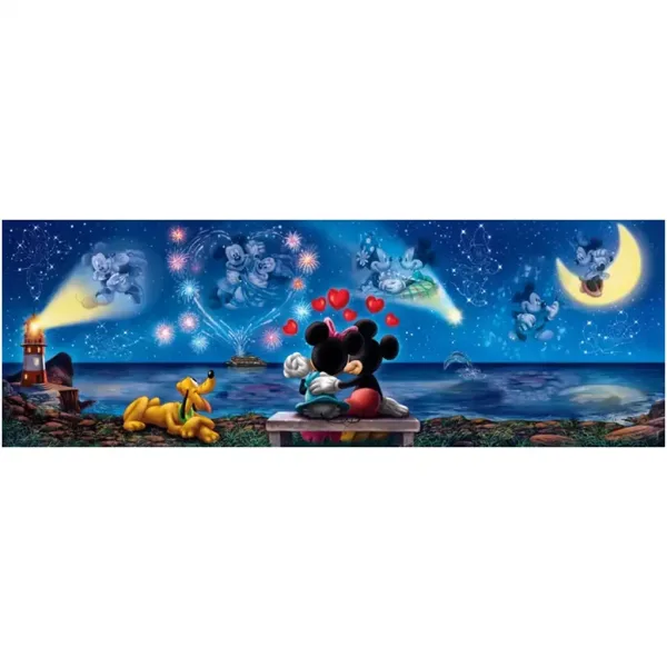 Disney+ - La magica notte di Topolino e Minnie puzzle panoramico da 1000 pezzi con poster - Clementoni immagine 2