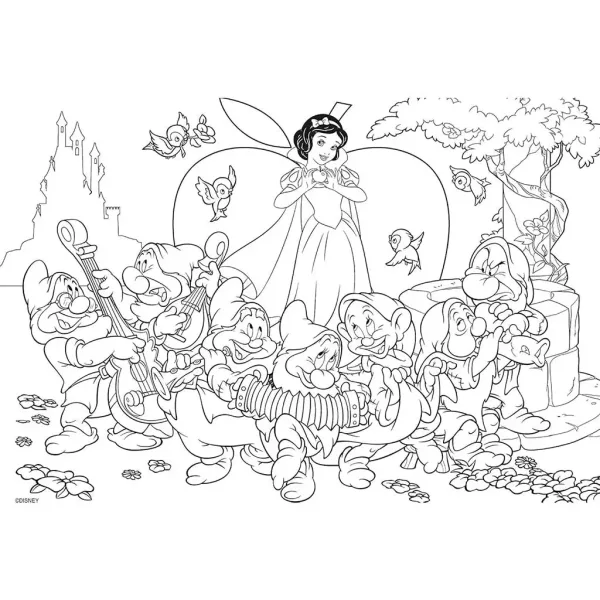 Disney Biancaneve 2 in 1 maxi puzzle da 24 pezzi e libro da colorare 70x50 cm - Lisciani immagine 2