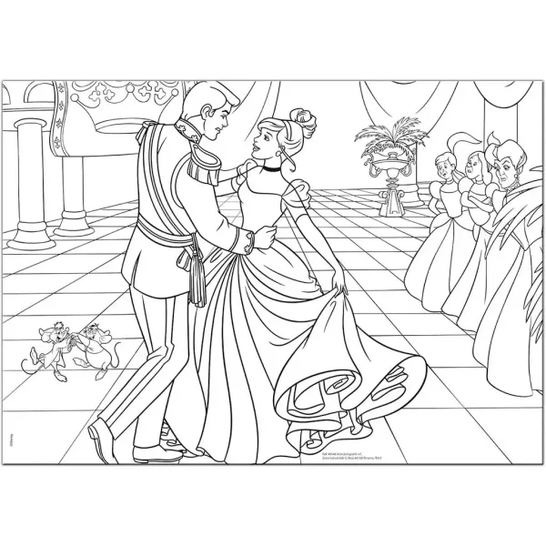 Disney Cenerentola 2 in 1 maxi puzzle da 35 pezzi e libro da colorare 70x50cm - Lisciani immagine 2