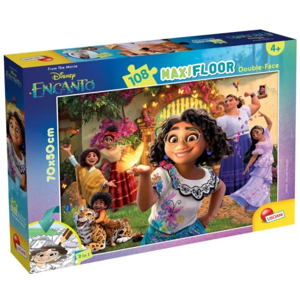Disney Encanto puzzle e libro da colorare 2 in 1 da 108 pezzi 70x50 cm - Lisciani immagine 1
