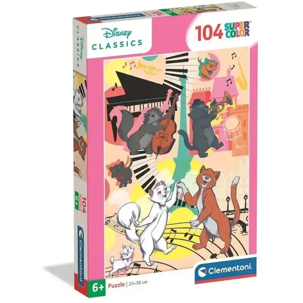 Disney Gli Aristogatti 104 pezzi supercolor puzzle - Clementoni immagine 1