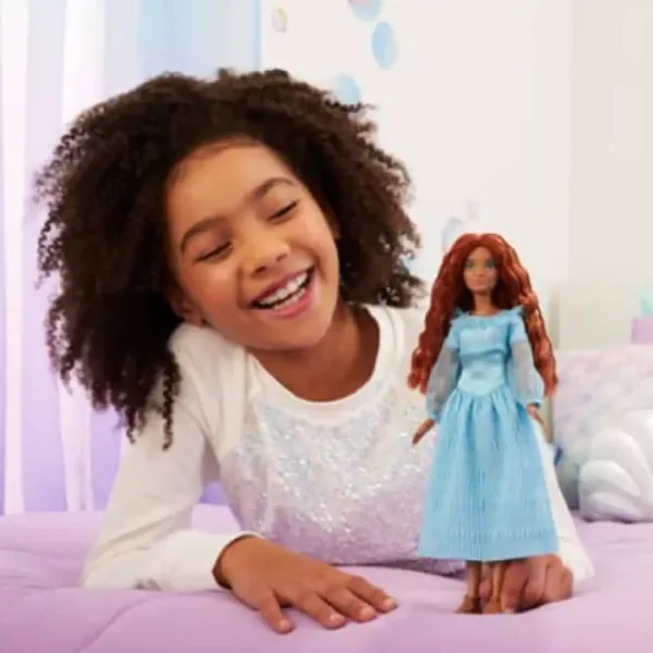 Disney La Sirenetta: Bambola Ariel in abito blu 30cm - Mattel immagine 5
