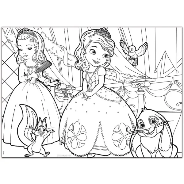 Disney Sofia la Principessa 2 in 1 maxi puzzle da 60 pezzi e colorabile 70x50cm - Lisciani immagine 2