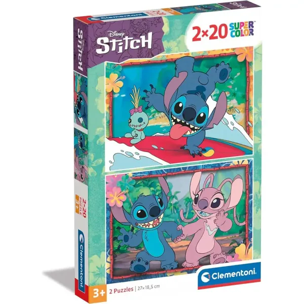 Disney+Stitch 2x20 pezzi Supercolor puzzle - Clementoni immagine 1