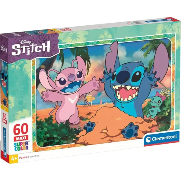 Disney+Stitch 60 pezzi maxi supercolor puzzle - Clementoni immagine 1