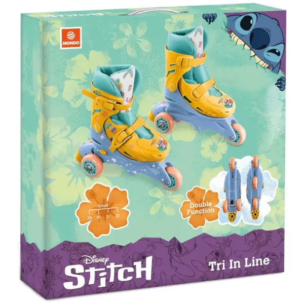 Disney+Stitch pattini in linea o a due ruote regolabili taglia 29-32 - Mondo Toys immagine 1