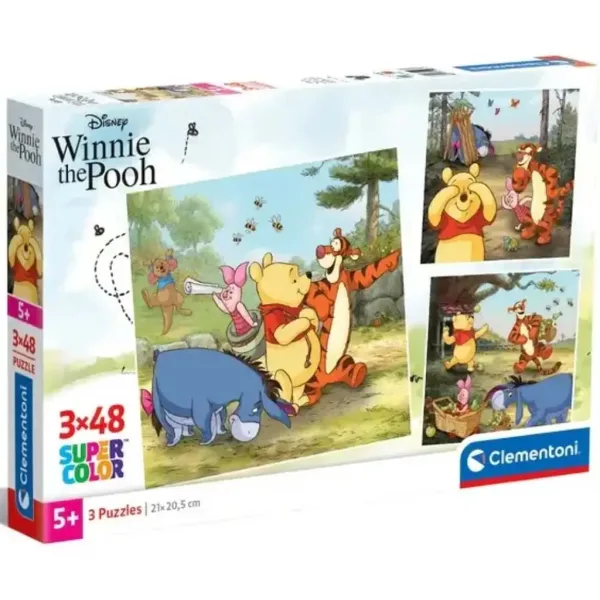 Disney+Winnie the Pooh 3x48 pezzi Supercolor puzzle - Clementoni immagine 1