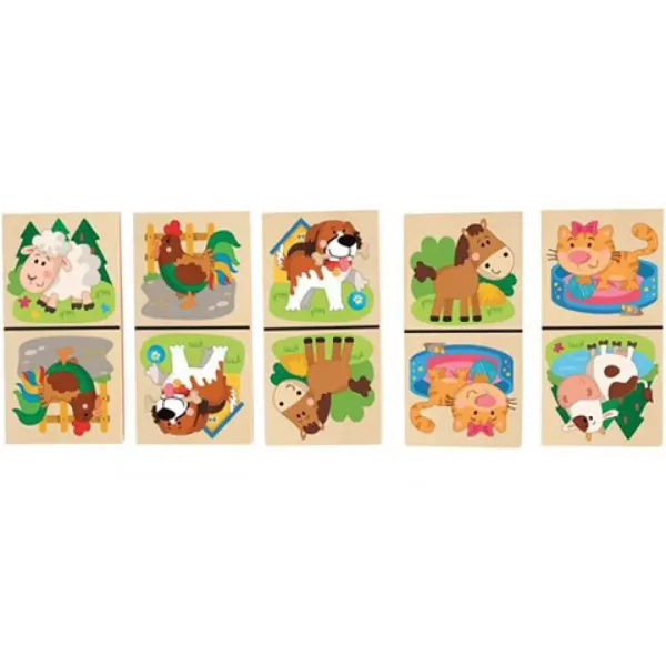 Domino in legno con motivi di animali immagine 2