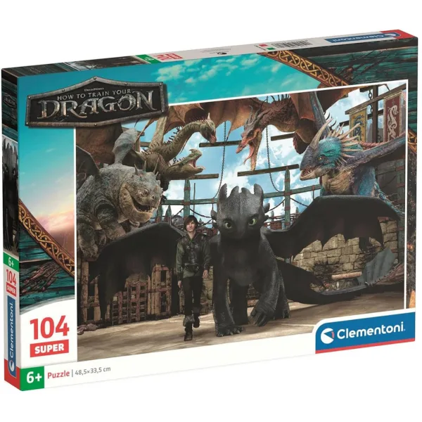 Dragon Trainer - L’alleanza dei draghi puzzle Supercolor da 104 pezzi - Clementoni immagine 1