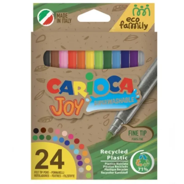 Eco Family Joy set di 24 pennarelli colorati - Carioca immagine 1