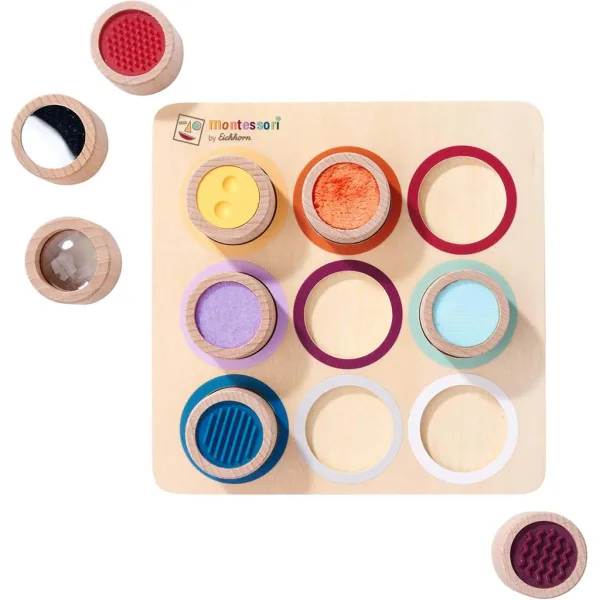 Eichhorn: Coppie di cilindri sensoriali in legno Montessori – Gioco in legno per lo sviluppo del tatto - Simba Toys immagine 2
