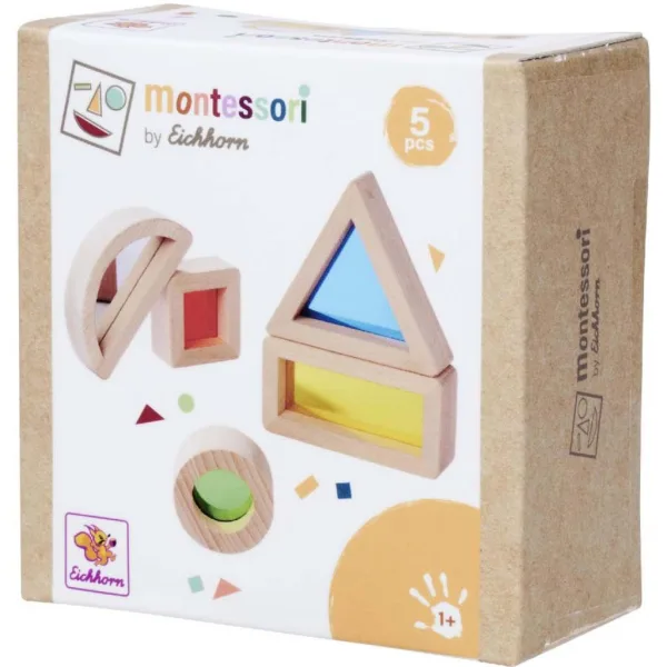 Eichhorn: Set di costruzione Montessori in legno con forme colorate e finestrelle – Gioco sensoriale - Simba Toys immagine 1