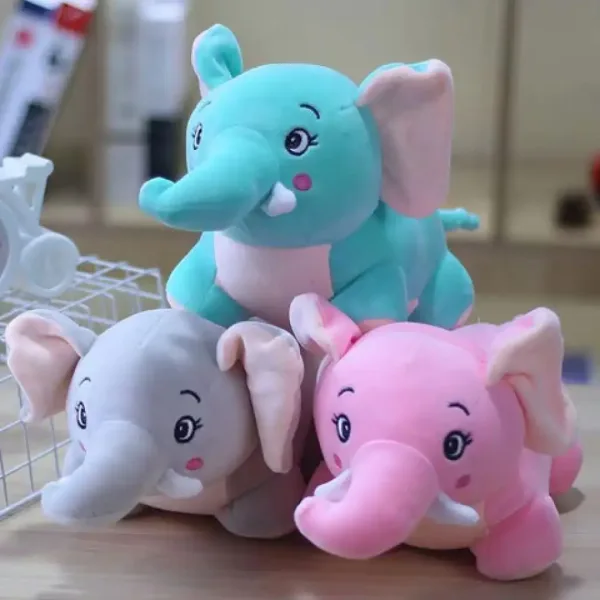 Elefante di peluche colorato in diverse varianti 25 cm immagine 1