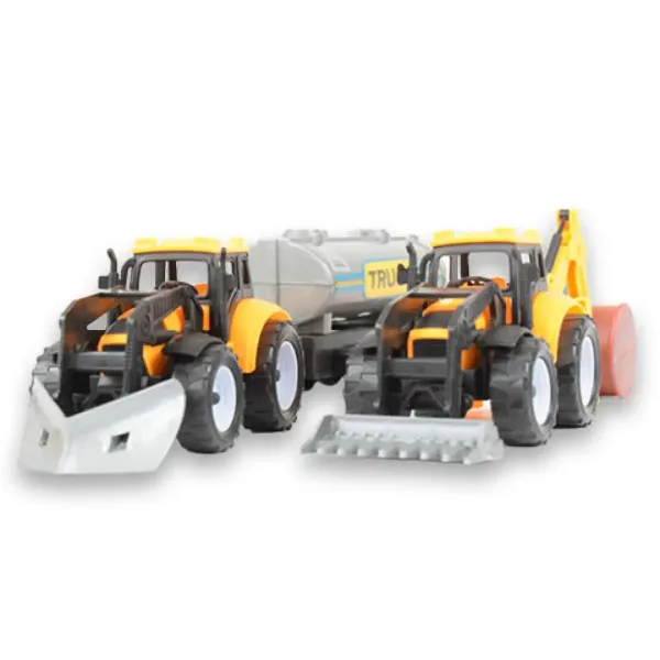 Engineering Truck: set di macchine da lavoro in 2 pezzi con trattori, rimorchio con cisterna e barile immagine 2