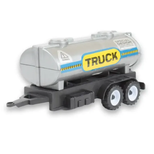 Engineering Truck: set di macchine da lavoro in 2 pezzi con trattori, rimorchio con cisterna e barile immagine 3