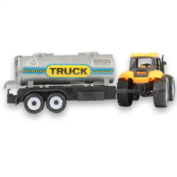 Engineering Truck: set di macchine da lavoro in 2 pezzi con trattori, rimorchio con cisterna e barile immagine 4