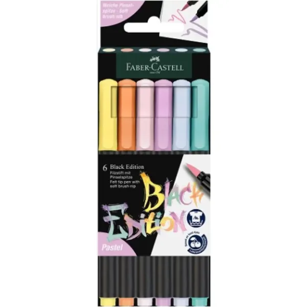 Faber-Castell: Black Edition colori pastello set di 6 pennarelli colorati immagine 1