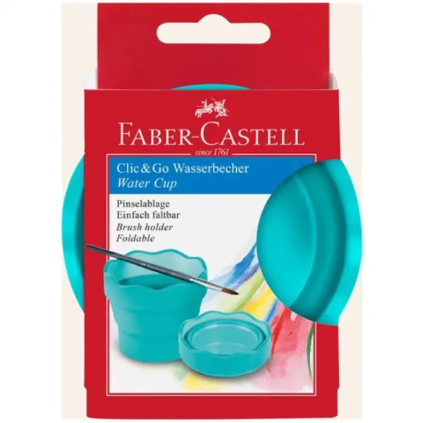 Faber-Castell: Click&Go ciotola per pennelli colore turchese immagine 1
