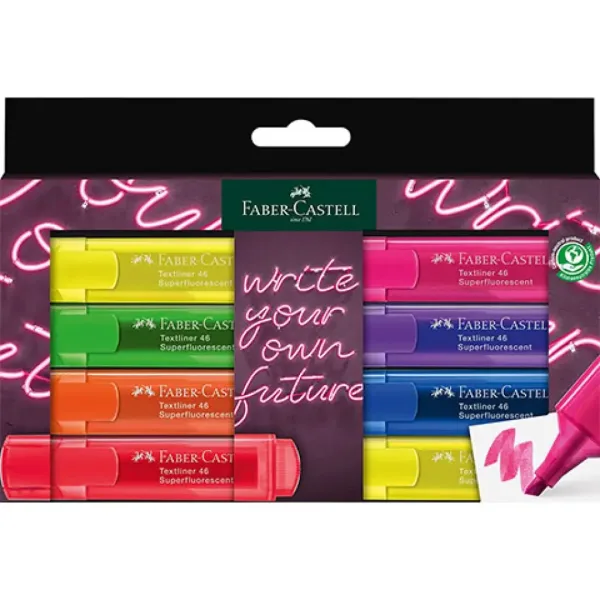 Faber-Castell: Evidenziatori 1546 set da 8 pezzi con colori neon immagine 1
