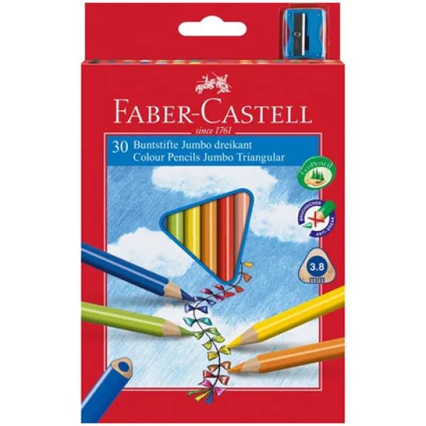 Faber-Castell: Matite colorate Junior, confezione da 30 pezzi con temperino immagine 1